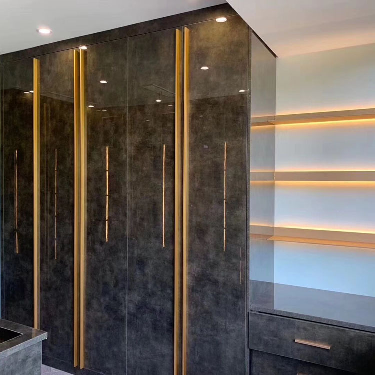 云石板门板 uv超晶板高光烤漆轻奢极简橱柜衣柜门