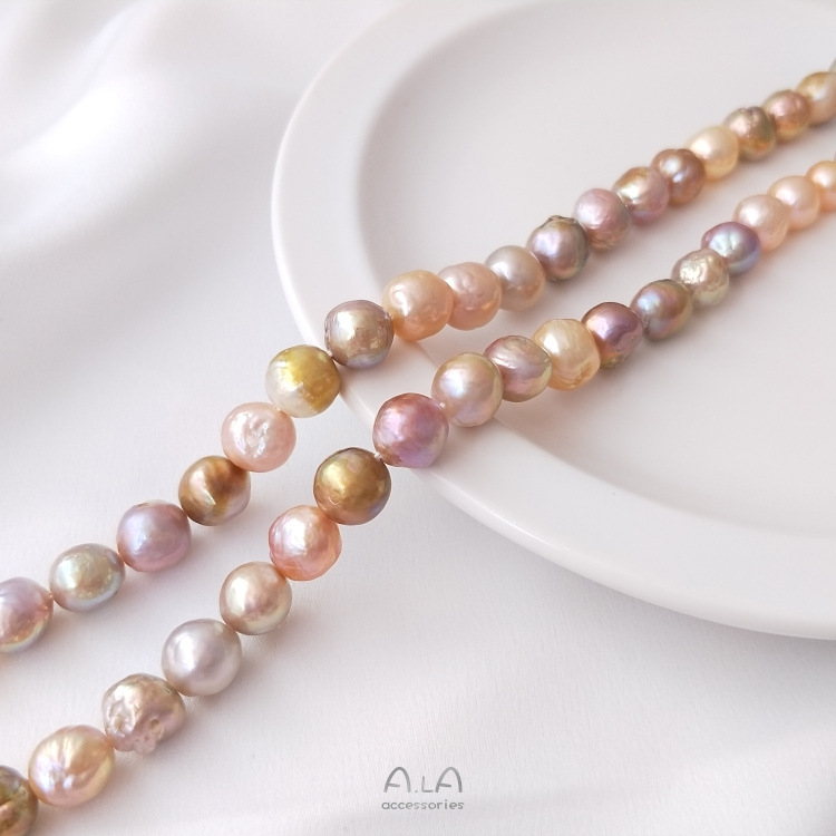 天然淡水珍珠彩色散珠爱迪生巴洛克异形炫彩强光diy手工饰品配件