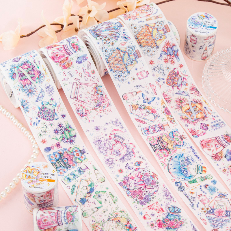 美好的一天特油和纸胶带 香水琉璃系列 手帐花边贴纸装饰素材4款