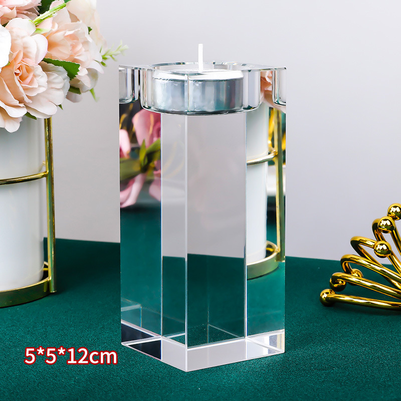 Glass Candle Ornaments Crystal Candlestick European Candle Light Dinner Candle Holder Candlestick Aromatherapy Candle Cup