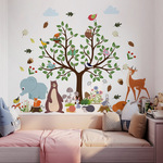 川豪卡通动物森林贴纸儿童房间墙面装饰幼儿园早教班级墙面布置贴