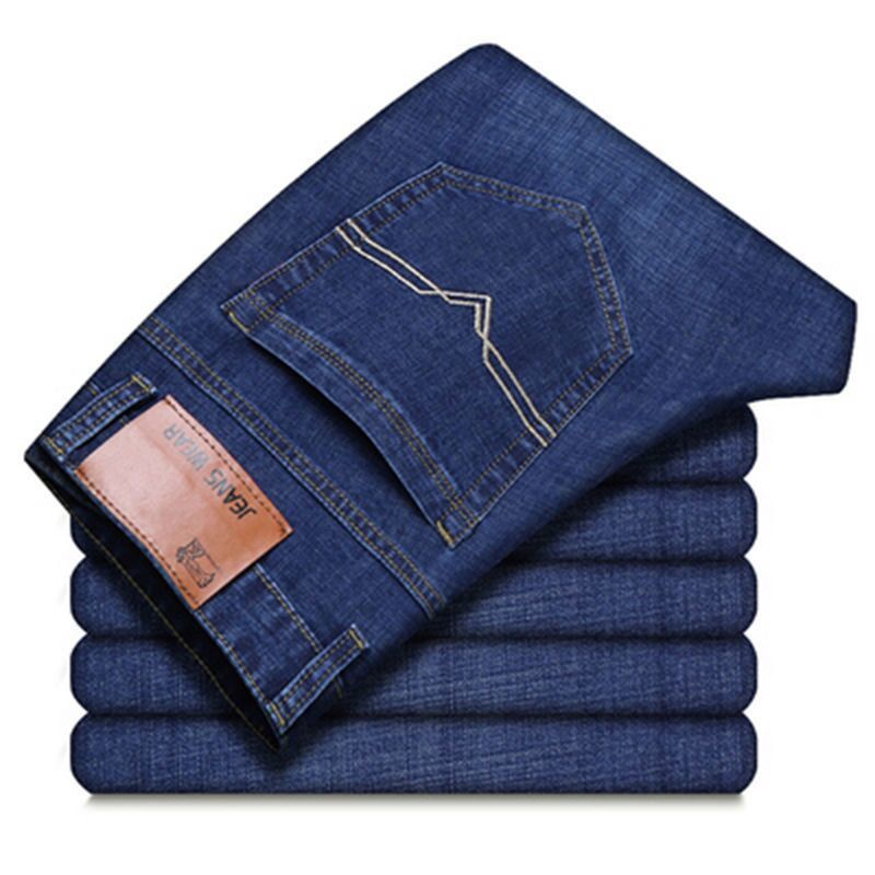 Spring and Autumn New Jeans Men's Casual All-Matching Men's Business Pants Stretch Men's Loose Straight High Waist Pants