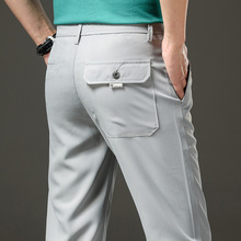 高端商务型橡筋高腰舒适弹力亲肤高品质天然棉花直筒版型常规长裤