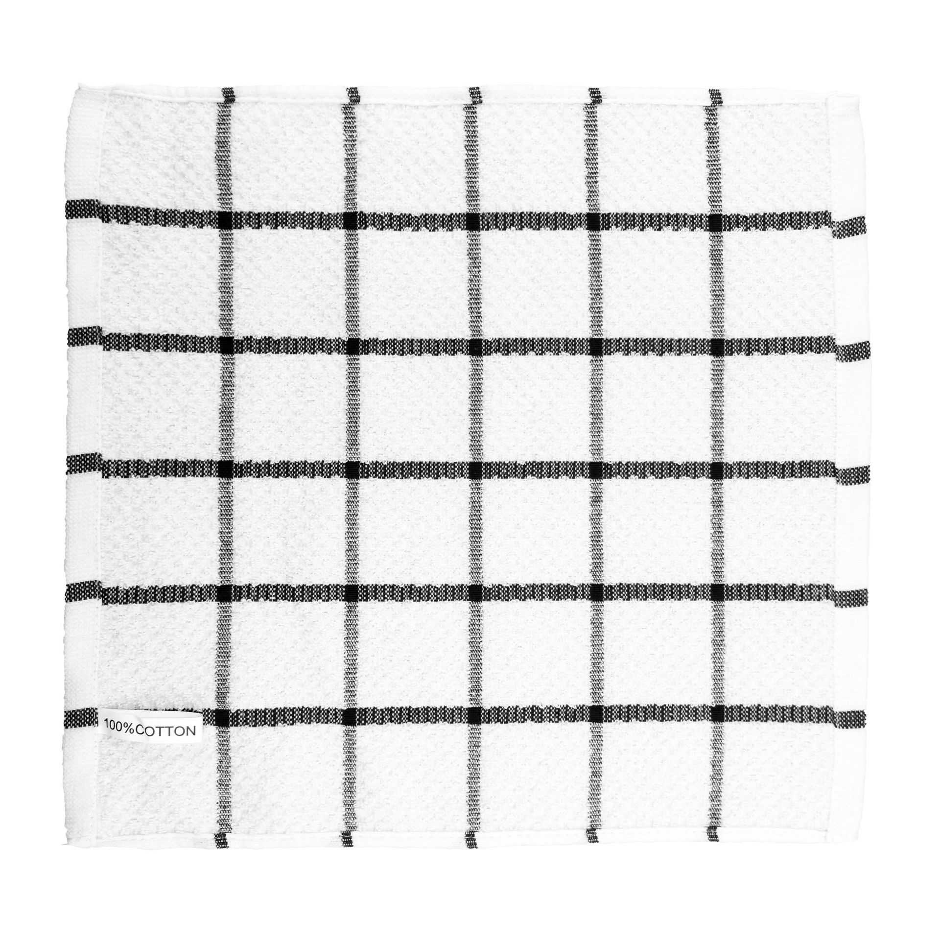 Amazon Best-Selling Pure Cotton Black and White Plaid Cotton Thickened Kitchen Absorbent Waffle Cloth Scouring Pad Dishcloth