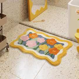 植物花卉仿羊绒床边地毯卧室防滑地垫客厅茶几沙发垫飘窗垫脚垫