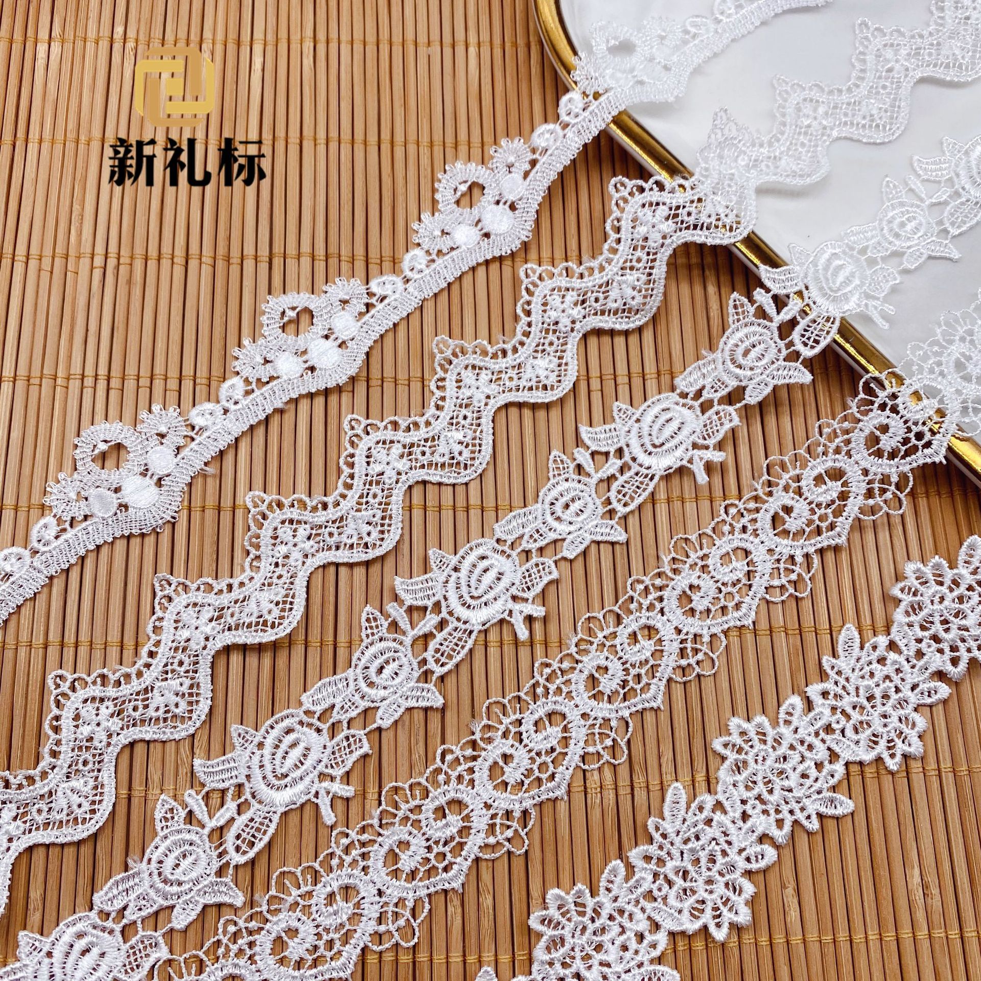 water soluble lace wedding headdress diy wave love polyester silk bar code lace accessories spot embroidery lace