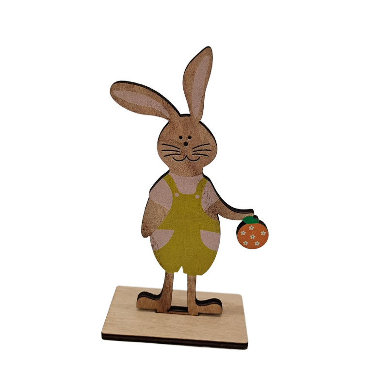 2021 Wooden New Easter Wooden Rabbit Nordic Style Home Ornament and Decoration Crafts in Stock