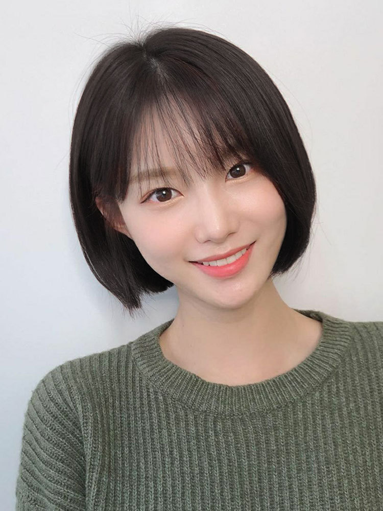 假发短发女假头发全头套式自然真发套头全真波波头真人发丝假发套