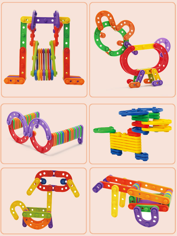 晨风儿童益智桌面玩具 创意条形拼插拆装积木宝宝启蒙的智力玩具