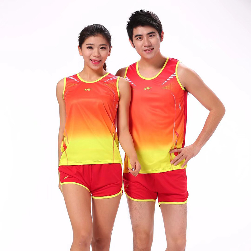 男女田径训练服套装马拉松短跑比赛背心印制学生田径考试运动服