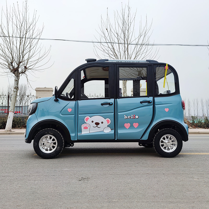 电动四轮家用接送孩子老年代步车 四门四座女士电动轿车