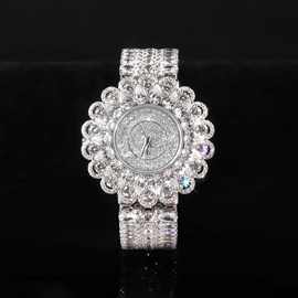 镶钻瑞士手表s925纯银镶锆石防水腕表时尚气质珠宝手表新品