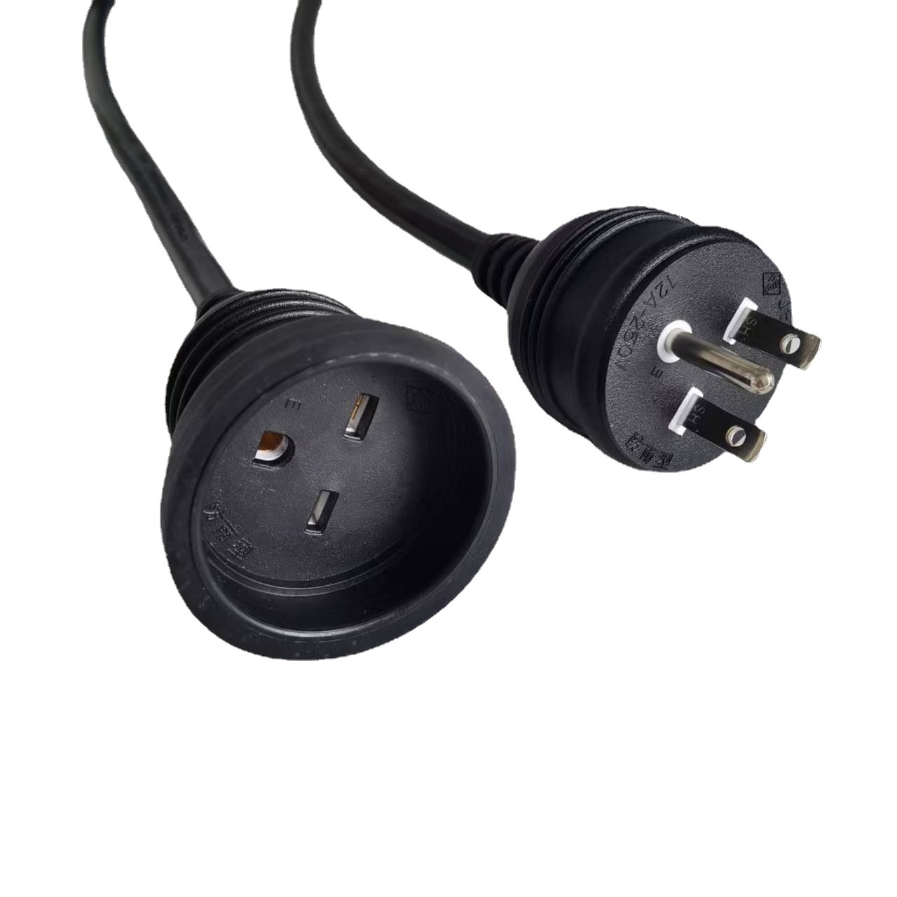 厂家供应三芯日本防雨型插头 12a日规公母插头1.25平方日式电源线