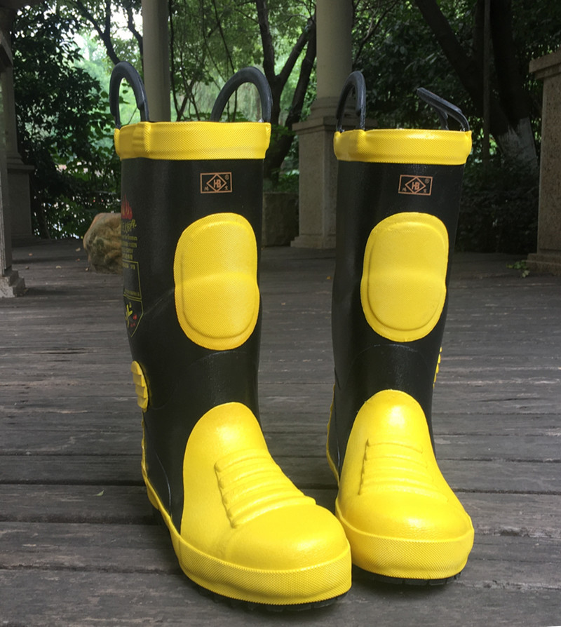 消防靴防水靴钢头钢底高筒靴消防雨鞋防砸防穿刺防护靴阻燃鞋保暖