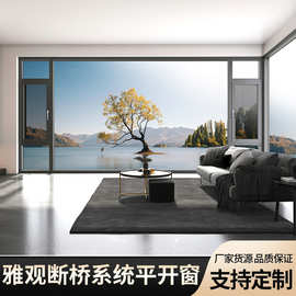欣禾门窗 雅观断桥系统平开窗金刚网纱一体窗户隔音窗户可定制