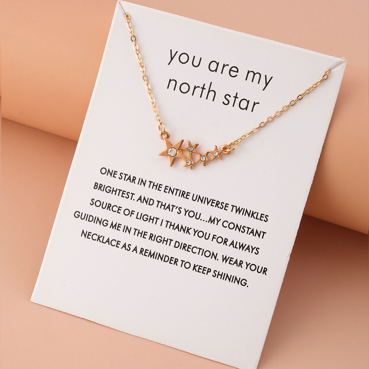 情人节项链个性创意符号 北极星女士项链 简约通勤 带卡片 祝福语