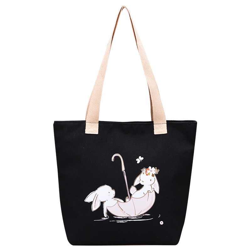 Creative New Casual Simple Women's Tote Large Capacity Printed Canvas Bag Commuting Fashion Shoulder Bag