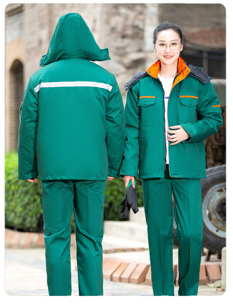 冬季加厚棉衣棉袄园林绿化物业保洁环卫工作服套装男女防寒服大衣