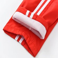 红色双白杠带网滑料校服裤男女运动校服裤子藏青色小学初高中学生