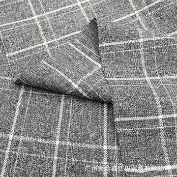 现货供应 全涤色织格子布西装套装布料 秋冬时尚格子面料套装格子