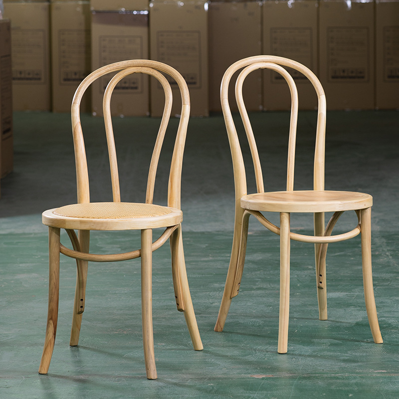 Sunite No. 18 No. 14 Chair Home Stool Simple Rattan Solid Wood Bend Wood Chair Designer Sana Chair Nordic Dining Chair