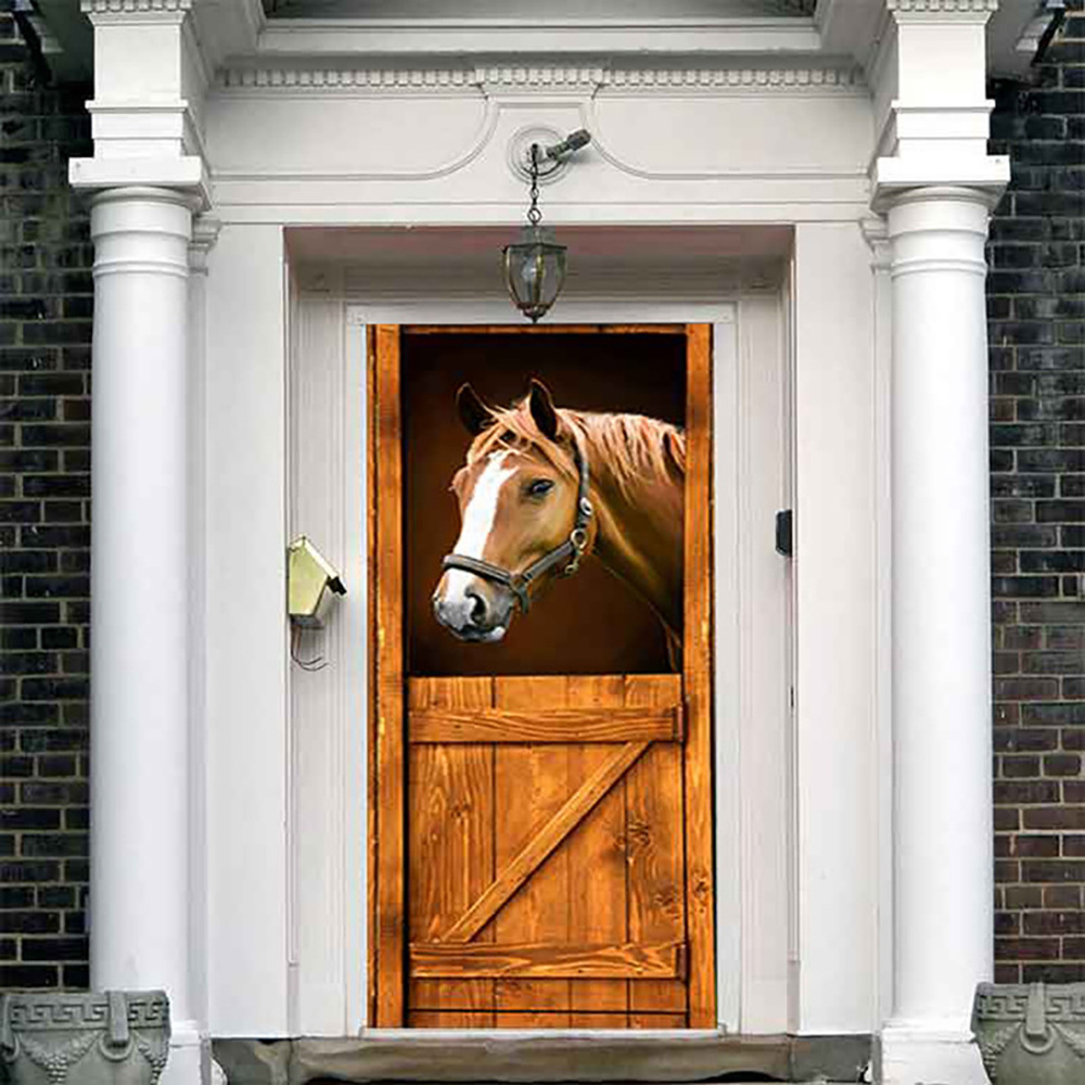 尚易新款门贴跨境亚马逊马厩木栏家居木门翻新背景装饰墙贴f047