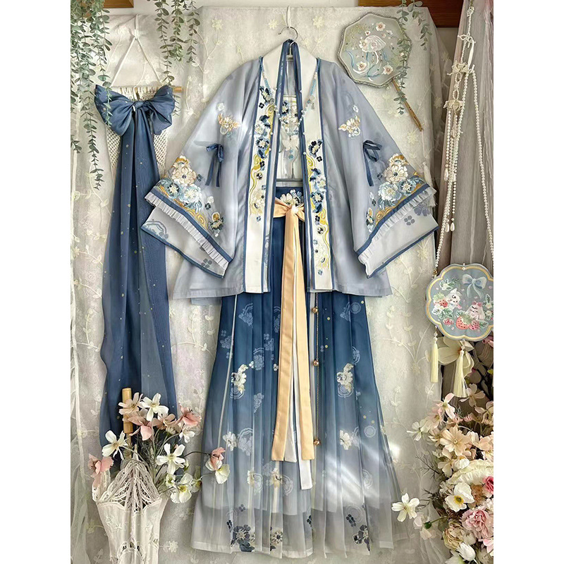 Song Style Women's Han Chinese Clothing New Adult Hanfu Daily Wear Spring Chinese Style Summer Modified Version Super Fairy Ancient Costume Suit