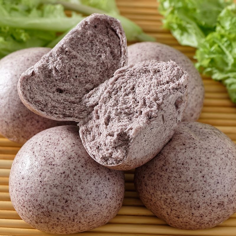 黑米馒头无糖精五谷杂粮饽饽速食早餐山东手工面食儿童孕妇早点馍
