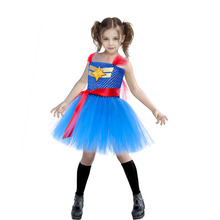 儿童新款惊奇队长2公主裙万圣节超人服装神奇女侠节日装扮演出服