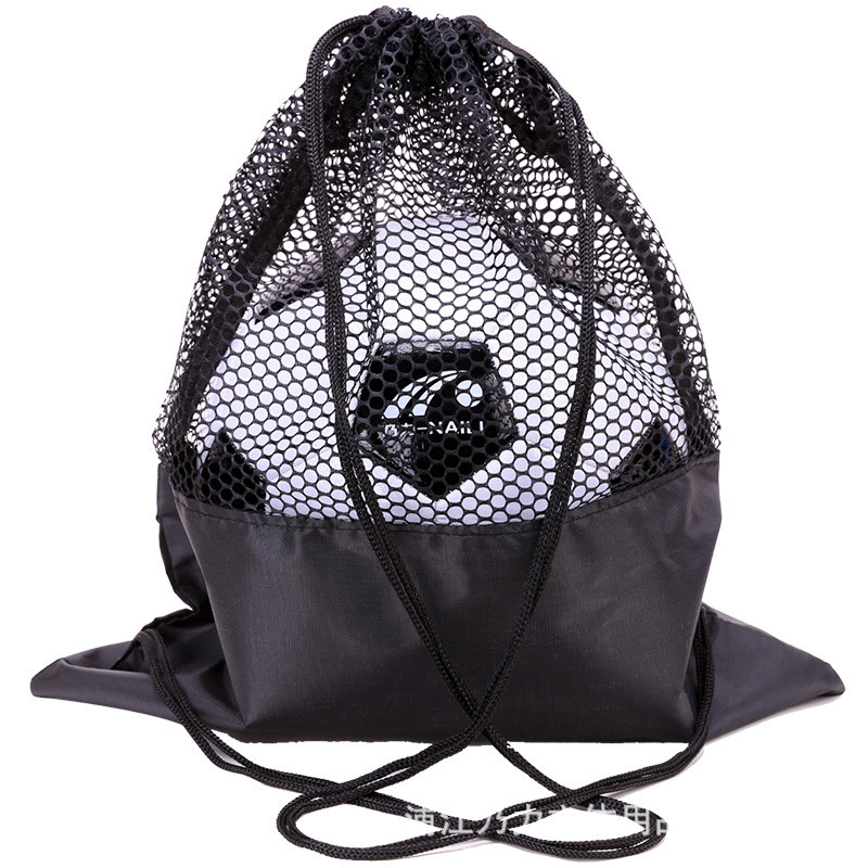 Factory Direct Sales Basketball Net Bag Backpack Volleyball and Football Football Bag Half Mesh Drawstring Basketball Bag Football Bag Backpack Ball Bag