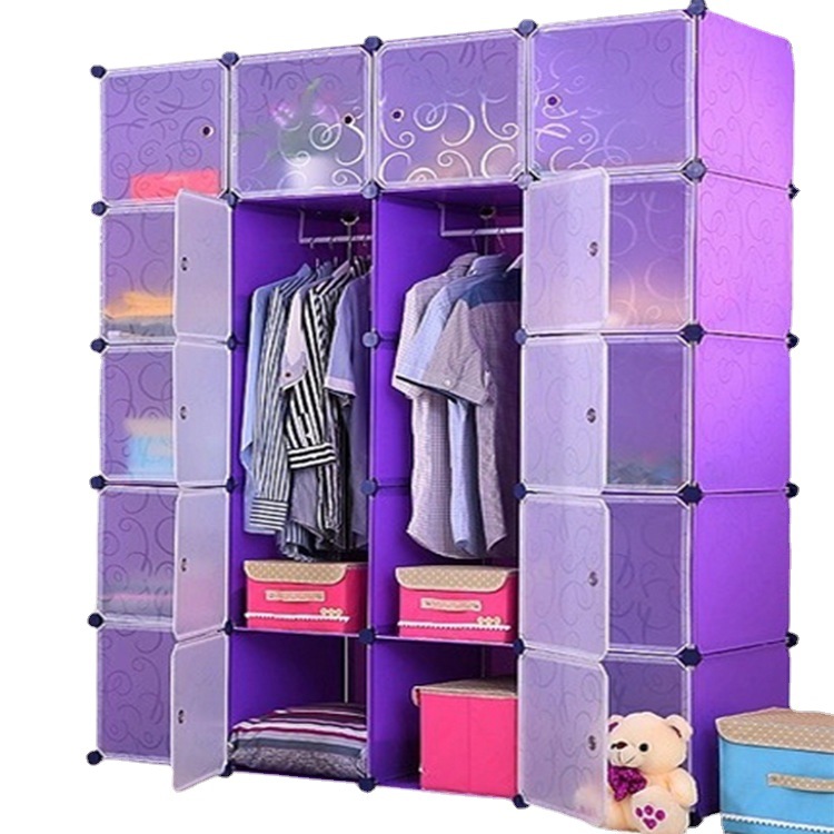 Simple Resin Component Wardrobe Assembled Home Finishing Storage Wardrobe Plastic Storage Cabinet