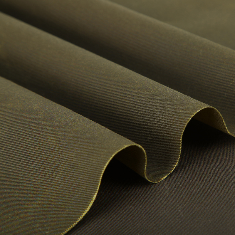 鸿图帆布厂家双面斜纹过油蜡高档布夹克面料复古风格