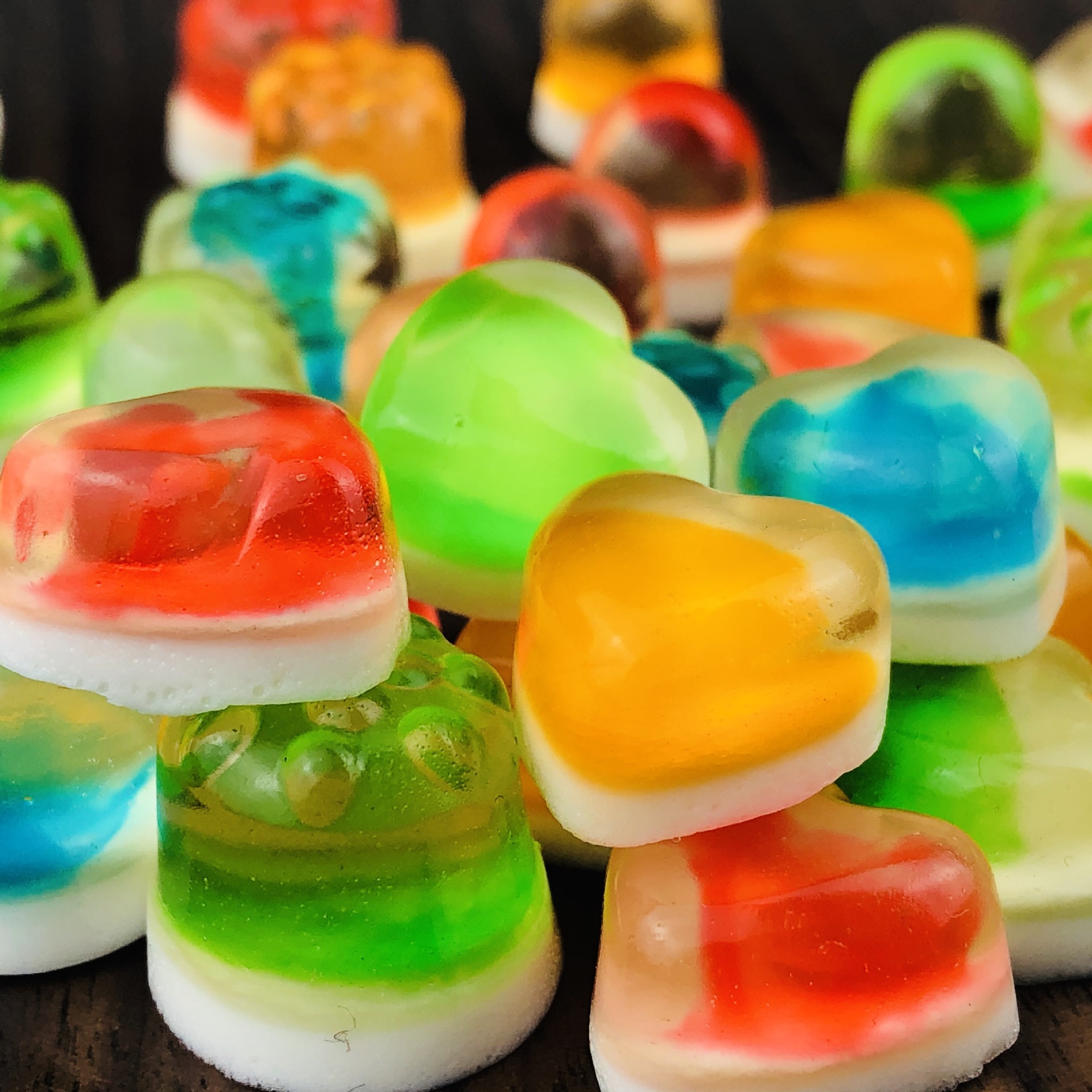 披萨橡皮糖双层透明糖果2.5公斤整包批发果干蜜饯