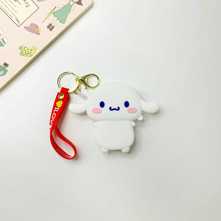 Cross-Border New Arrival Silicone Coin Purse Cute Cartoon Storage Bag Zipper Wallet Storage Earphone Jewelry Pendant Bag