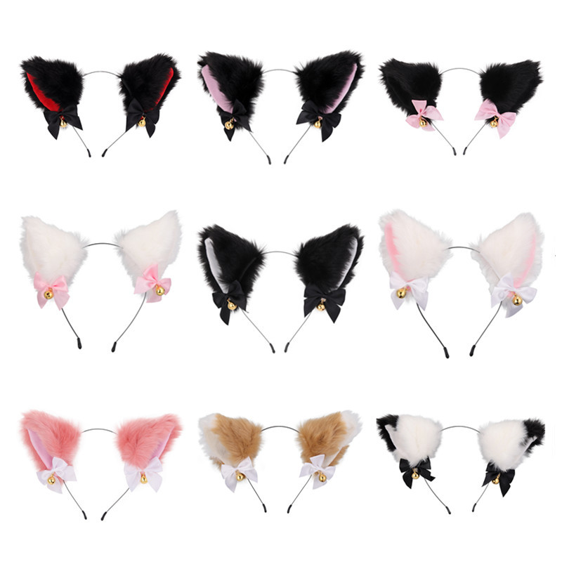 Amazon Cross-Border Cat Ears Bell Headband Cos Cat Girl Hair Accessories Christmas Halloween Headdress Accessories