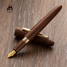 精品收藏级纯木质华士来钢笔书法练字实木握柄24K电镀笔尖墨水笔