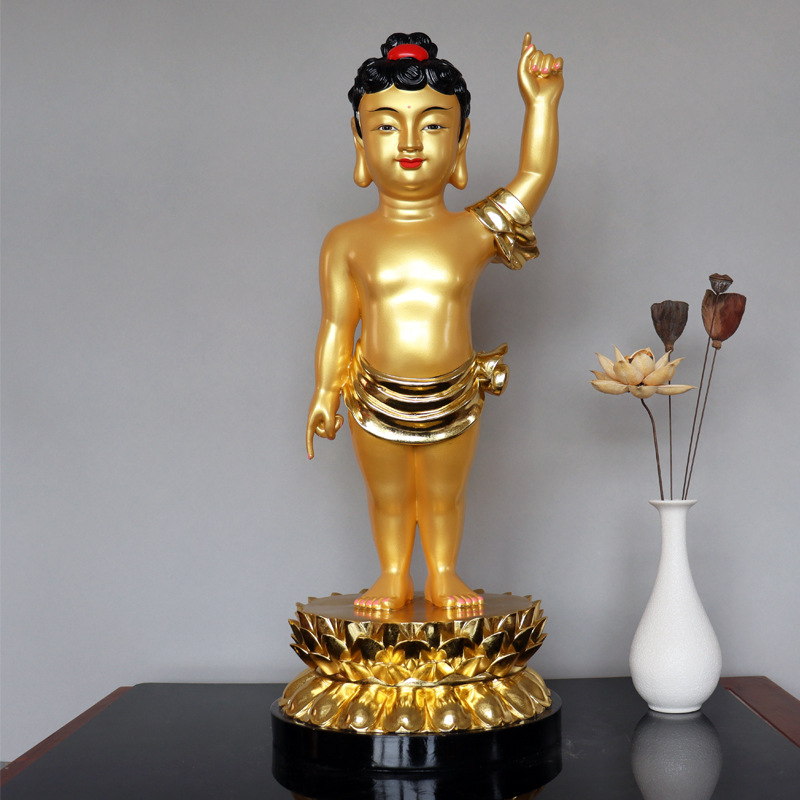 厂家批发太子佛像浴佛神像站像释迦牟尼佛像26寸家用供奉摆件贴金