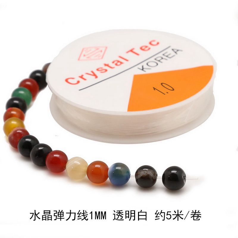 Small Roll Transparent Crystal Cable Elastic Fishing Line round DIY Handmade Beaded Wire Bracelet String Tighten Rope Ornament Accessories