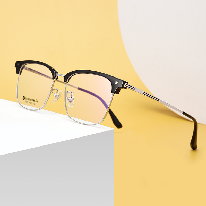 百世芬新款m224复古眼镜框深圳金属商务眉毛眼镜架全框近视眼镜男