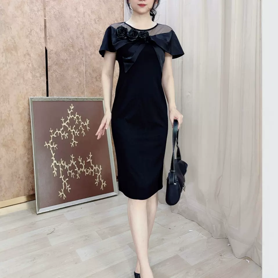 法式晚礼服女2025新款宴会轻奢赫本风小个子高级感连衣裙轻礼优雅