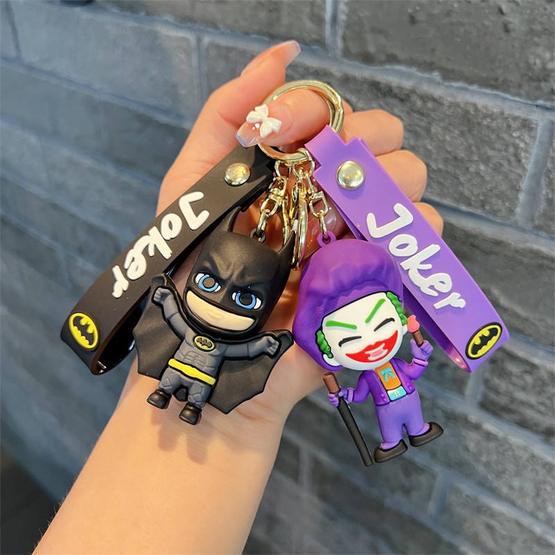 Creative Halloween Clown Keychain Trendy Cool Quin Black Bat Ugly Girl Key Chain Men's and Women's Handbags Pendant Wholesale