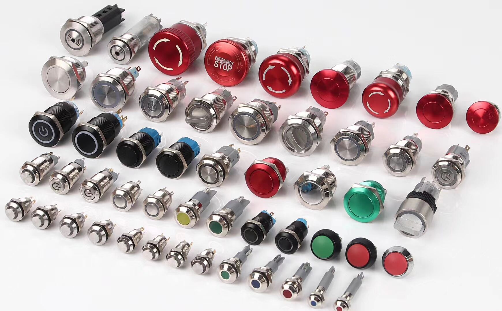 12mm金属按钮开关自复开关自锁开关防水高凸头无灯防水按钮开关