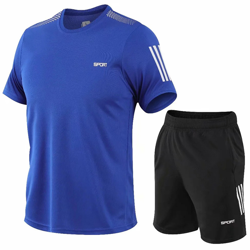 运动套装男士健身房紧身短裤夏季速干服装篮球装备衣服晨跑跑步服