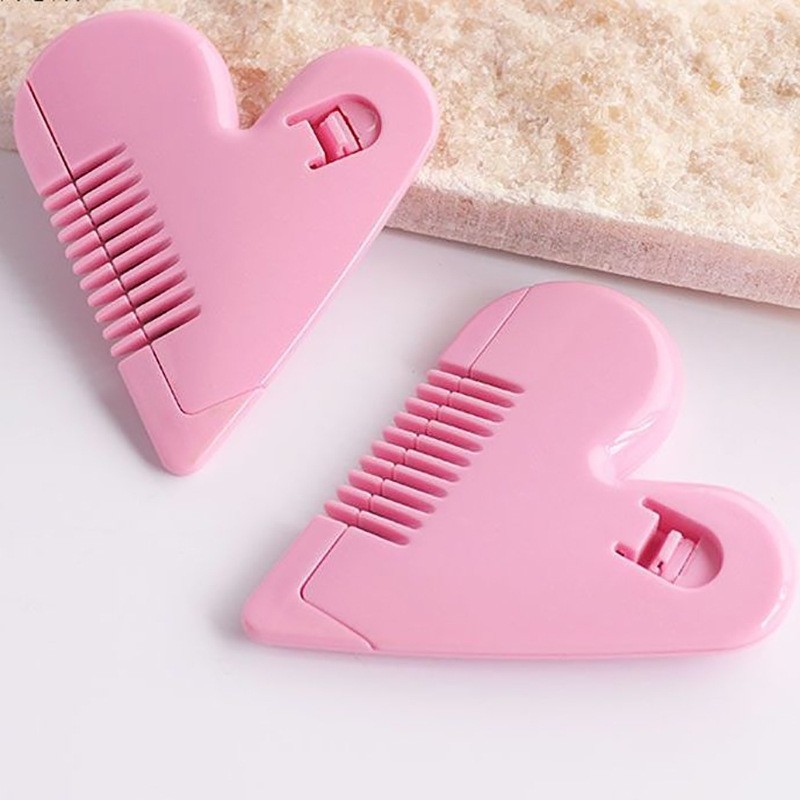 Peach Heart Double-Sided Hair Comb Heart Bangs Comb Thin Trimmer Broken Hair Comb Children's Anti-Cut Hair Cutting Hair Cutting Knife