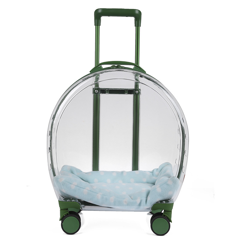 Outdoor Portable Space Capsule Pet Trolley Bag Cat Backpack Large Capacity Backpack Transparent Cat School Bag Luggage and Suitcase