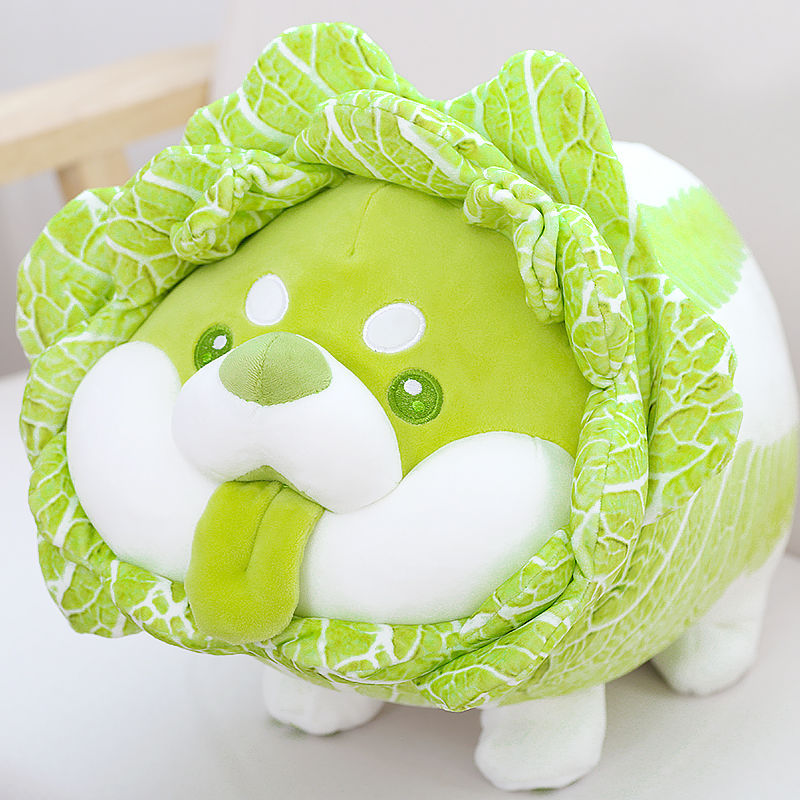 Vegetable Dog Doll Plush Toy Saite Cabbage Dog Ragdoll Wholesale Birthday Gift Girl Cute Doll Pillow