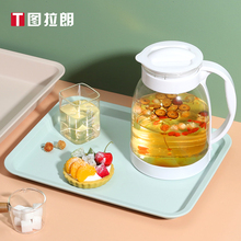 1S7E托盘家用放茶杯茶盘放茶杯客厅杯子托盘长方形水果盘塑料餐盘