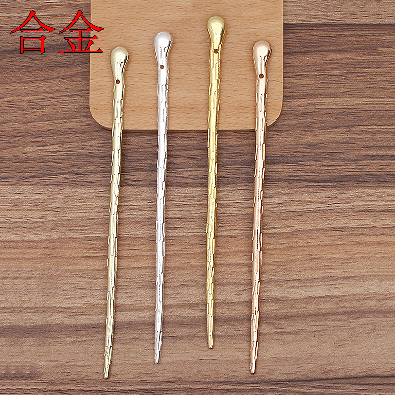 new chinese style metal liquid updo hairpin antique flat hairpin hair clasp