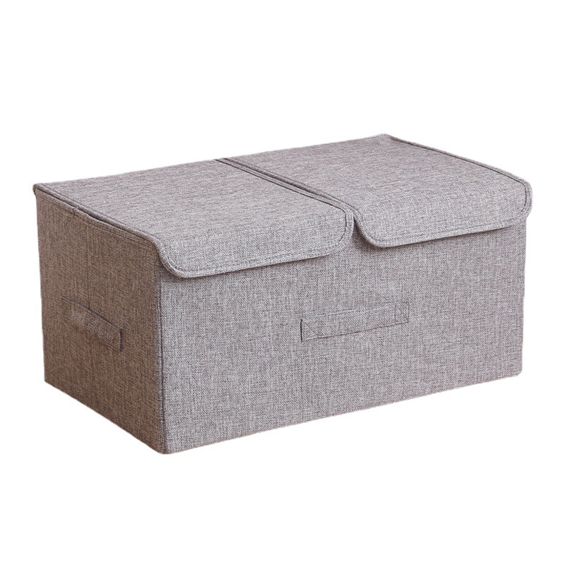 Factory Direct Supply Portable Cotton and Linen Storage Box Flip Foldable Storage Box Flip Cloth Storage Box Wholesale