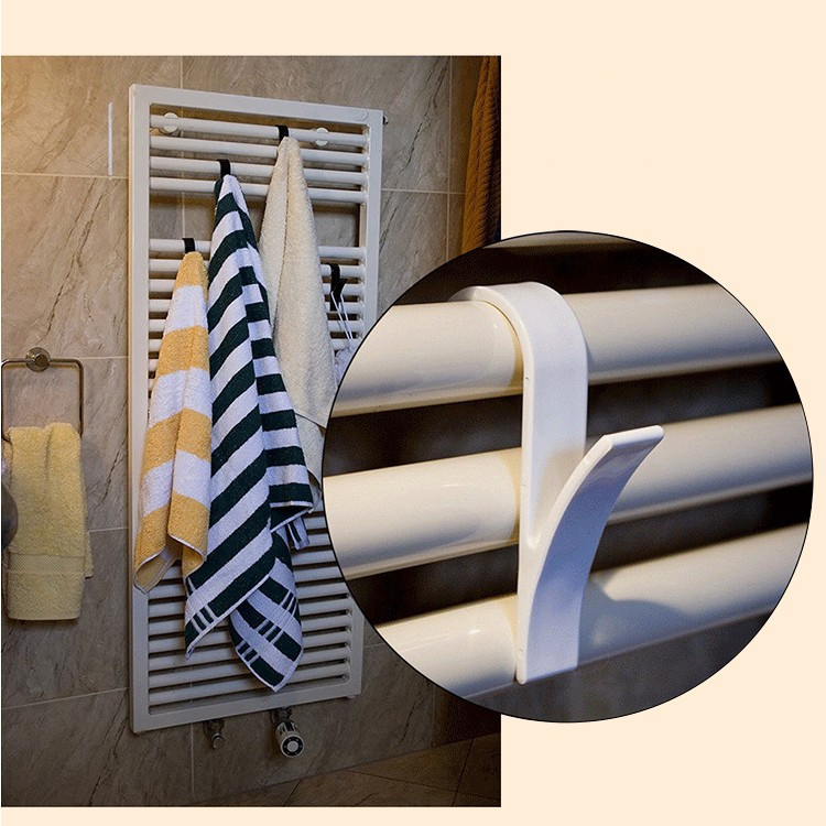 4-Piece Radiator Drying Rack Kitchen and Bathroom Towel round Brush Pot Wardrobe Clothes Bag Hat Rag Hook